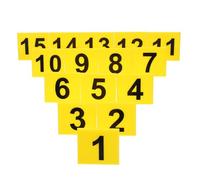Hemobllo Evidence Markers with Acrylic Bright Yellow Background Double-sided Black Numbers and Easy to Clean 15pcs Longterm Use Table Signs for Crime Party Coffee Shops
