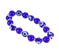 Hemobllo Evil Eye Beaded Bracelet for Women and Teens Blue Agate Glass Beads Wristband with Rhinestone Accent Elegant Multi-occasion Accessory for Daily Wear Social Gatherings and Dates