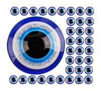 Hemobllo Evil Eye Patches Blue with Easy-to-Attach Adhesive Backing 100pcs Resin Half Round Flatback DIY Supplies for Jewelry Making and Craft Projects