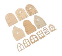 Hemobllo Fairy Garden Wooden Slices 48Pcs Unfinished Miniature Doors for Crafting and DIY Projects