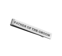 Hemobllo Father of The Bride Tie Clip with Double-sided Engraving, Wedding Tie Bar for Groom Father, Business Necktie Clamp Gift for Dad on Father’s Day