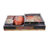 Hemobllo Festival Ancestor Paper Hotpot Decoration Set, Creative Role-playing Sacrifice Paper Hot Pot Figurine for Ancestral Worship and Qingming Festival Offerings