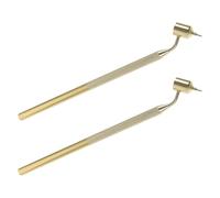 Hemobllo Fine Line Liquid Painting Pen 2pcs Aluminum Ergonomic Design Golden Color for Detailed Applications on Wood and Paper Repairing