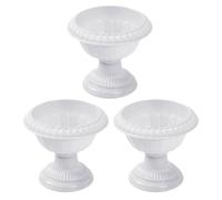 Hemobllo Flower Pots 3pcs with Delicate European Style Roman Column Design White Plastic Creative Retro Planters for Wedding Decoration and Balcony Use