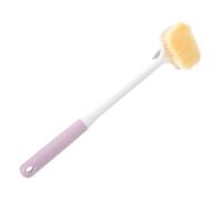 Hemobllo Foot Brush with Long Handle Double Sided Soft Bristles Bath Foot Scrub Brush for Elderly and Toe Gap Care in Shower Purple
