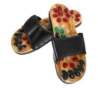 Hemobllo Foot Massage Slippers Black with Pu and Eva Material Refreshes Tired Feet and Enhances Circulation Professional for Healthcare Suitable for Friends and Family