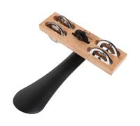 Hemobllo Foot-operated Double Row Jingle Tambourine Percussion Instrument with Plastic, Metal, and Wood Construction, for Concert Percussion Instruments and Street Performances Enhancing