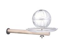 Hemobllo Foraging for Cockatiel Parrot Feeder with Food Tray Acrylic and Wood Material Unique Shape Screw Buckle Design Educational Can Be Installed in A Cage