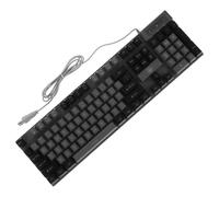 Hemobllo Gaming Keyboard 104-key Wired Rgb Backlit Mechanical Feel Usb Keyboard for Computer Game Hardware and Office Use, Gray-black Dual Color Mixed Lighting