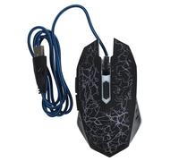 Hemobllo Gaming Mouse 6 Buttons Optical USB Wired Crack Design with LED Light Anti-Skid Roller for Laptop Desktop PC Ergonomic Plug and Play