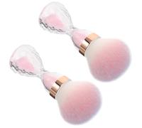 Hemobllo Gentle Soft Bristle Nail Brush 2Pcs for Dust Removal and Acrylic Powder Cleaning Portable Pink Cosmetic Tools for Nail Art and Makeup