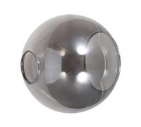 Hemobllo Glass Globe Lampshade 150mm Double-Hole Round Smoke Grey Glass Light Shade Replacement for Ceiling Lamps Wall Sconces and Chandeliers
