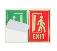 Hemobllo Glow-In-The-Dark Emergency Evacuation Exit Sign with Self-Adhesive Guide Sticker for Living Rooms and Hallways Sturdy Wall Safety Indicator (30X40Cm)