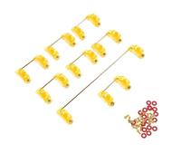 Hemobllo Gold-plated 2u Satellite Shaft Mounted Stabilizer for Mechanical Keyboard Large Keycap, Keyboard DIY Accessory with Orange Yellow Coating, Compatible with 6.25u Key