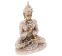 Hemobllo Golden Resin Buddha Statue Small Figurine Delicate Details for Desktop and Study Room Decoration, Buddhist Temple Offering and Home Buddha Decor