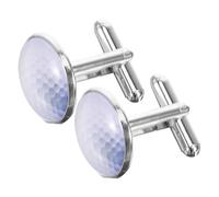 Hemobllo Golf Shape Metal Cufflinks for Men and Women Glass Crystal Shirt Studs Lightweight Suit Buttons Elegant Silver Tone Accessories for Wedding and Business Shirts