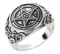 Hemobllo Gothic Pentacle Finger Ring for Women Durable Fashion Jewelry Knuckle Band Stylish Witchcraft Accessory for Halloween and Everyday Wear