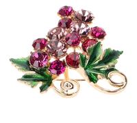 Hemobllo Grape Brooch Pin Faux Rhinestone Fruit Lapel Pin for Women 1pcs Red Crystal Effect Brooch Accessory for Sweater Jacket Backpack