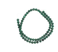 Hemobllo Green Malachite Round Stone Beads for Jewelry Making Supplies, Skin Friendly DIY Loose Beads with 65pcs Per Strip, for Bracelets and Craft Accessories