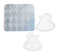 Hemobllo Guitar Picks Storage Box Silicone Mold Set 3pcs DIY Epoxy Plectrums Casting Moulds for Guitar Accessories Craft Making