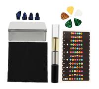 Hemobllo Guitar Slide Set with Stainless Steel and Glass Picks, Easy to Use Compact Finger Protector for Guitar Accessories, Includes Iron Storage Box for Musical Instrument Use