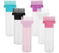 Hemobllo Hair Comb Applicator Bottles Providing Even Distribution and Easy Precise Application for Hair Dye 6pcs with Plastic Material for Home Use