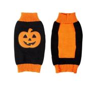 Hemobllo Halloween Knit Turtleneck Dog Sweater with Pumpkin Patterns for Small Dogs, Made of Comfortable Acrylic Fibers, for Outdoor Activities and Walking in Autumn Random Color