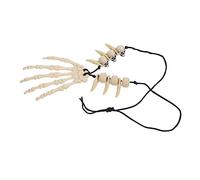 Hemobllo Halloween Skull Hand Bone Necklace for Women Men Creepy Resin Neck Jewelry Gothic Halloween Costume Accessory Retro Charming Design for Parties Masquerade and Daily Wear
