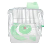 Hemobllo Hamster Cage Double-layer Small Pet Villa Crystal Castle 23x17x33cm Green Rat Nest Cage Suitable for Hamsters and Small Rodents