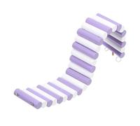 Hemobllo Hamster Climbing Ladder Hanging Swing, Medium Size 6x40cm Purple White Cork Wood Bridge for Small Animals Exercise and Cage Decoration