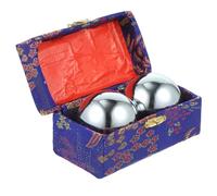 Hemobllo Hand Exercise Balls Metal Baoding Stress Relief Training Balls 50mm Hollow Massage Handballs Set for Physical Therapy and Arthritis Rehabilitation