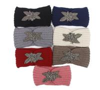 Hemobllo Hand Made Woolen Yarn Hair Hoop with Simple Flower Pattern, Decorative and Warm Winter Headband for Hair Protection during Face Washing, Elegant and Charming Design for Women