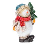 Hemobllo Hand Painted Resin Snowman Ornament Small Desktop Xmas Decor Figurine for Indoor Decoration Holiday Party Table Accent