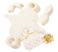 Hemobllo Handbag Candy Boxes with Handles White 50pcs Party Favor Boxes Creative Gold Foil Bow Wedding Treat Bags for Wedding and Celebration