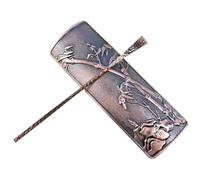 Hemobllo Handcrafted Copper Alloy Tea Scoop Set Vintage Chinese Kung Fu Tea Leaf Holder Accessories