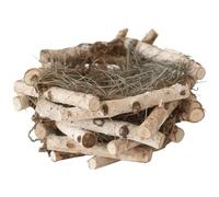 Hemobllo Handcrafted Small Wooden Straw Bird Nest Ornament Artificial Bird Nest Decor for Outdoor Garden Hanging Natural Style Birdcage Accessory