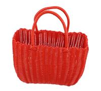 Hemobllo Handheld Harvest Basket Large Fruit and Veggie Plastic Storage Basket Sturdy Washable Candy Orange for Garden Shopping Picnic and Bathroom Organizer