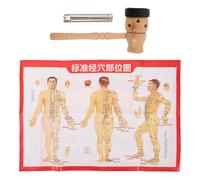 Hemobllo Handheld Wooden Moxa Box with Pusher and Acupoint Chart, Smokeless Moxibustion Therapy Tool for Traditional Chinese Medicine Practitioners and Home Use