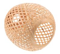 Hemobllo Handwoven Bamboo Lantern Lampshade, Handmade Pendant Light Shade 16Cm Diameter X 19Cm Height for Rustic Home Decor and Bedroom Lighting