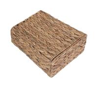 Hemobllo Handwoven Grass Trash Can with Profile and Scratchproof Rim, Rustic round Woven Wastebasket for Living Room or Shelf Storage, Small Office Garbage Bin