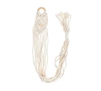Hemobllo Handwoven Macrame Guitar Storage Bag 125cm White Cotton Linen Wall Mount Instrument Holder Decorative Ukulele Hanger for Wall Hanging Music Accessories