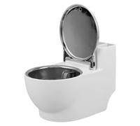 Hemobllo Hanging Abs Steel, Material and Space-saving Stainless Design Water Dispenser for Toilet Shaped Water Fountain with Anti-spill Novel Appearance Cat Indoor Cats Small Dogs