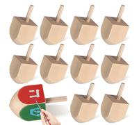 Hemobllo Hanukkah Dreidels Wooden Spinning Tops 20Pcs Blank DIY Craft Supplies for Painting Solid Wood for Family Holiday Festivities