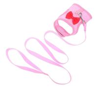 Hemobllo Harness Chest and Adjustable Rabbit Leash Set Breathable Pink Mesh Cloth and Decorative Butterfly Bow, Escape Proof Strap Design for Outdoor Exploring and Indoor Training