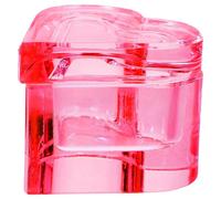 Hemobllo Heart Shape Crystal Glass Nail Dish with Lid Small Nail Art Dish Cup for Holding Sturdy Manicure Accessory Suitable for Daily Life