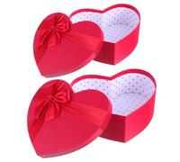 Hemobllo Heart Shape Large Jewelry Storage Boxes 2Pcs for Wedding Candy and Valentine Party Supplies