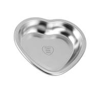 Hemobllo Heart-Shaped Stainless Steel Serving Tray for Snacks and Desserts, Creative Silver Snack Dish with Sturdy Material, for Tea Restaurants and Families