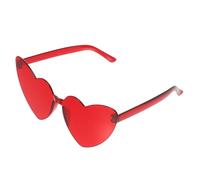 Hemobllo Heart Shaped Sunglasses for Women Men Rimless Funny Party Glasses Candy Color Durable Material Eye Catching Costume Accessory for Festivals Events