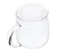 Hemobllo Heat-Resistant Glass Coffee Cup 350Ml Covered Mushroom-Shaped Mug Suitable for Breakfast and Cold Drinks