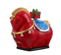 Hemobllo Horse Toothpick Holder, Toothpick Box, Horse Shaped Vinyl Red Compact Tabletop Ornament, Lunar New Year Table Decoration for Restaurant Dining Table